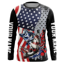 Load image into Gallery viewer, American Flag Bass Fishing Custom patriotic performance Fishing Shirts Bass fishing jerseys NQS9111