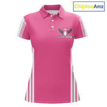 Load image into Gallery viewer, Custom Retro Pink Bowling Polo Shirts, Bowling 1/4 zip jersey For Women, Team Bowling League jerseys NQS11589