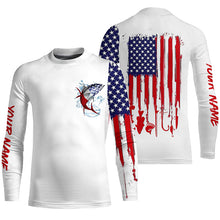 Load image into Gallery viewer, American flag Tuna fishing personalized patriotic UV Protection saltwater Tuna Fishing Shirts for men NQS5624