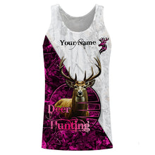 Load image into Gallery viewer, Deer Hunting Pink Winter Camo Customize name Hunting apparel gift for deer hunting lovers NQS665