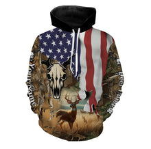 Load image into Gallery viewer, Deer Hunting Camo American Flag patriotic Customize name 3D All over print shirts NQS671