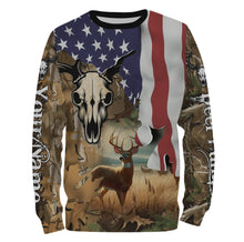 Load image into Gallery viewer, Deer Hunting Camo American Flag patriotic Customize name 3D All over print shirts NQS671