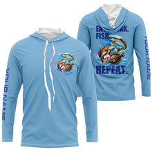 Load image into Gallery viewer, Texas inshore slam Fishing Custom Long Sleeve Performance Fishing shirts Eat Drink Fish Repeat | Blue NQS6292