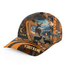 Load image into Gallery viewer, Deer hunting orange camo hunting hat Custom Deer hunting hat Unisex Hunting Baseball hat NQS8857