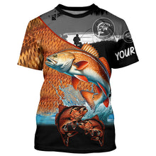 Load image into Gallery viewer, Redfish fishing scales customize performance long sleeves Fishing shirts, Red drum fishing jerseys NQS6955