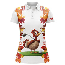 Load image into Gallery viewer, Funny Turkey Women golf polo shirts custom Thanksgiving women&#39;s golf outfits, unique golf gifts NQS8626