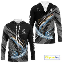 Load image into Gallery viewer, Personalized Black camo Cobia Fishing Jerseys, Cobia Tournament fishing team shirts NQS11380