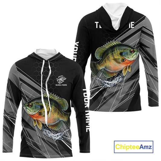 Personalized Black camo Bluegill Fishing Jerseys, Bluegill Tournament fishing team shirts NQS11381