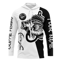 Load image into Gallery viewer, Crappie fishing black and white Customize name long sleeves fishing shirts NQS1581