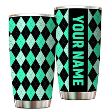 Load image into Gallery viewer, Multicolor argyle pattern Custom name Golf Stainless Steel Tumbler Cup - personalized golf gifts NQS9866