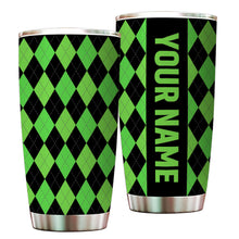 Load image into Gallery viewer, Multicolor argyle pattern Custom name Golf Stainless Steel Tumbler Cup - personalized golf gifts NQS9866