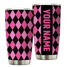 Load image into Gallery viewer, Multicolor argyle pattern Custom name Golf Stainless Steel Tumbler Cup - personalized golf gifts NQS9866