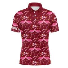 Load image into Gallery viewer, Pink Flamingo Christmas Pattern Men golf polo shirt custom Christmas gifts for team golfer NQS8903