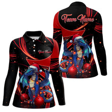 Load image into Gallery viewer, Black and Red Dragon Christmas Custom Bowling Shirt For Women Personalized Bowling Team Jerseys NQS8911