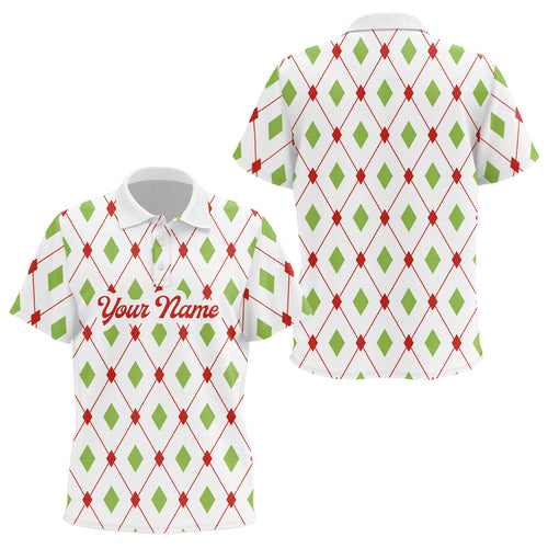 Personalized Kid golf polo Shirts custom Christmas argyle pattern team golf attire for kid NQS8932