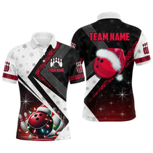 Load image into Gallery viewer, Red Christmas Bowling Polo, 1/4 zip shirts For Men Custom Team Bowling Jerseys Xmas Gift For Bowlers NQS8981