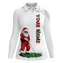 Load image into Gallery viewer, Funny Santa Golfer Christmas Golf Polo Shirt For Women custom name Christmas golf gifts, Xmas golf top NQS8997