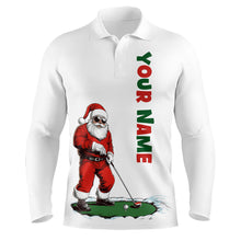 Load image into Gallery viewer, Funny Santa Golfer Christmas Golf Polo Shirt For Men custom name Christmas golf gifts, Xmas golf tops NQS8997