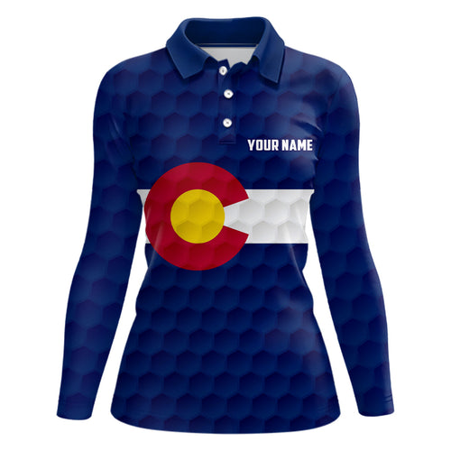 Womens golf polo shirt custom Colorado flag golf ball polos shirt for ladies, patriotic golf gifts NQS7873
