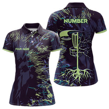 Load image into Gallery viewer, Womens disc golf polo shirt custom name, number disc golf jersey, womens disc golf apparel NQS6253