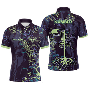 Mens disc golf polo shirt custom name, number disc golf jersey, mens disc golf apparel NQS6253