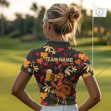 Load image into Gallery viewer, Funny Turkey Golf Beer Thanksgiving golf shirt Custom Funny golf shirt for Women, womens golf clothes NQS10964