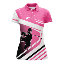 Load image into Gallery viewer, Women golf polo shirts custom name golf clubs women's golf attire, golf outfits for ladies | Pink NQS6047