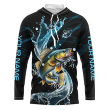 Load image into Gallery viewer, Walleye fishing blue water Custom performance long sleeve fishing shirts, Walleye fishing jerseys NQS9093