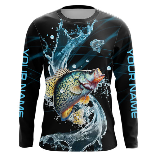 Crappie fishing blue water Custom performance long sleeve fishing shirts, Crappie fishing jerseys NQS9094