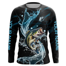 Load image into Gallery viewer, Largemouth Bass fishing blue water Custom performance long sleeve fishing shirts, Bass fishing jerseys NQS7411