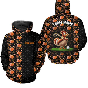 Funny Thanksgiving Turkey pattern Golf Hoodies custom golf hoodie outfits for Men Women NQS8637