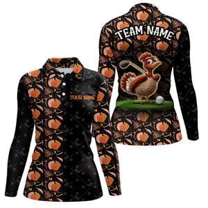 Funny Thanksgiving Turkey pattern Women golf polo shirts custom golf outfits for Women NQS8637