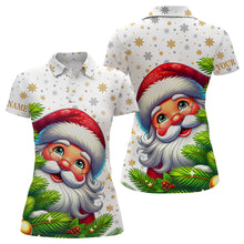 Load image into Gallery viewer, Funny Christmas tree Womens golf polo shirts custom Santa golf Christmas pattern golf attire for women NQS6777
