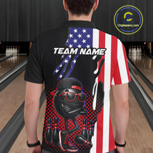 Load image into Gallery viewer, Personalized American flag bowling jersey funny bowling shirts, patriotic bowling outfits for men NQS11383