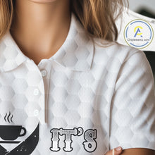 Load image into Gallery viewer, Black and White Women golf polo shirt custom It&#39;s in my DNA coffee golf wine ladies golf outfit NQS10390