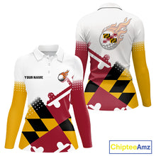 Load image into Gallery viewer, Maryland Flag Women golf polo shirt Custom patriotic golf outfit for ladies NQS10105