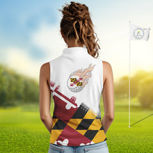 Load image into Gallery viewer, Maryland Flag Women Sleeveless golf polo shirt Custom patriotic golf outfit for ladies NQS10105