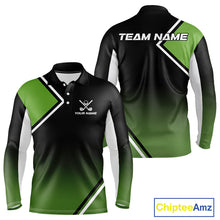 Load image into Gallery viewer, Green and Black Mens Golf Polo Shirts Custom golf clothes for men, gifts for the golfer NQS10249