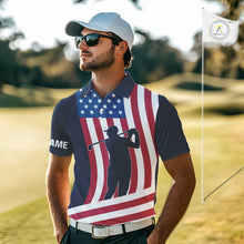 Load image into Gallery viewer, American Flag Mens golf polo shirt custom men&#39;s patriotic polo shirts, best golf shirts for men NQS10253