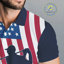 Load image into Gallery viewer, American Flag Mens golf polo shirt custom men&#39;s patriotic polo shirts, best golf shirts for men NQS10253
