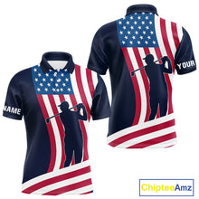 Load image into Gallery viewer, American Flag Mens golf polo shirt custom men&#39;s patriotic polo shirts, best golf shirts for men NQS10253