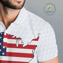 Load image into Gallery viewer, Personalized American Flag Men golf polo shirts Custom Patriotic Golf outfit For men NQS10183