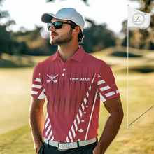 Load image into Gallery viewer, Red and White maple leaf Canadian Men golf polo shirt Custom Patriotic Golf attire For men NQS10185