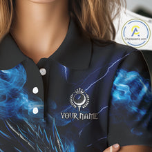 Load image into Gallery viewer, Blue Flame Dragon Women Golf polo shirts Custom Dragon team ladies golf outfits, gift for golf lover NQS10024