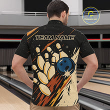 Load image into Gallery viewer, Retro Black galaxy Mens Bowling Polo, Quarter Zip shirts custom vintage bowling team league jerseys NQS10547