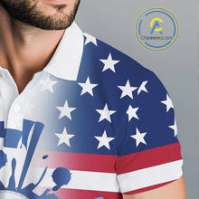 Load image into Gallery viewer, Red, White and Blue American Flag Mens Golf polo shirts Custom patriotic Golf Outfit For Mens NQS10035