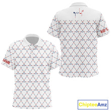 Load image into Gallery viewer, Red, White and Blue golf clubs pattern Kid golf polo shirt Custom Patriotic golf outfits for Kid NQS10198