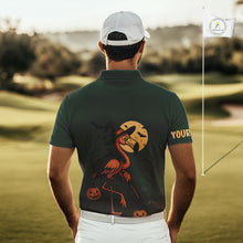 Load image into Gallery viewer, Halloween flamingo Mens golf polo shirt custom Halloween golf tops for men, unique golf gifts NQS10378