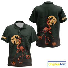 Load image into Gallery viewer, Halloween flamingo Kid golf polo shirt custom Halloween golf tops for Kid, unique golf gifts NQS10378