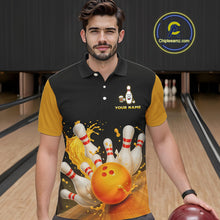 Load image into Gallery viewer, Bowling &amp; Beer therefore i'm here custom funny Bowling shirts for Men, Bowling team apparel NQS10274